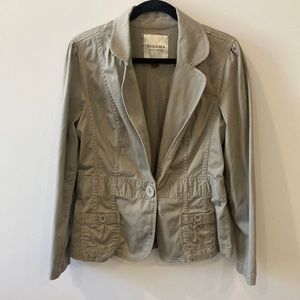 Sonoma long sleeve light khaki button closure jacket size large cotton blend